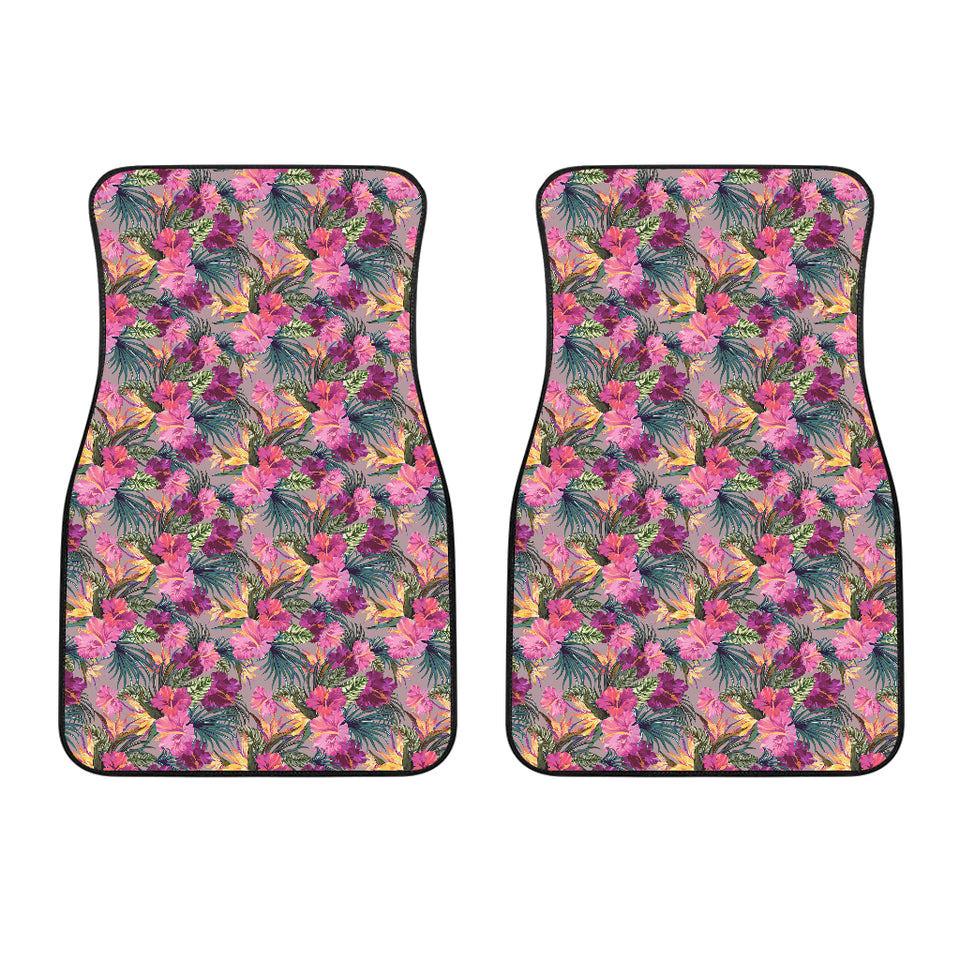 Hibiscus Pattern Print Design 03 Front Car Mats