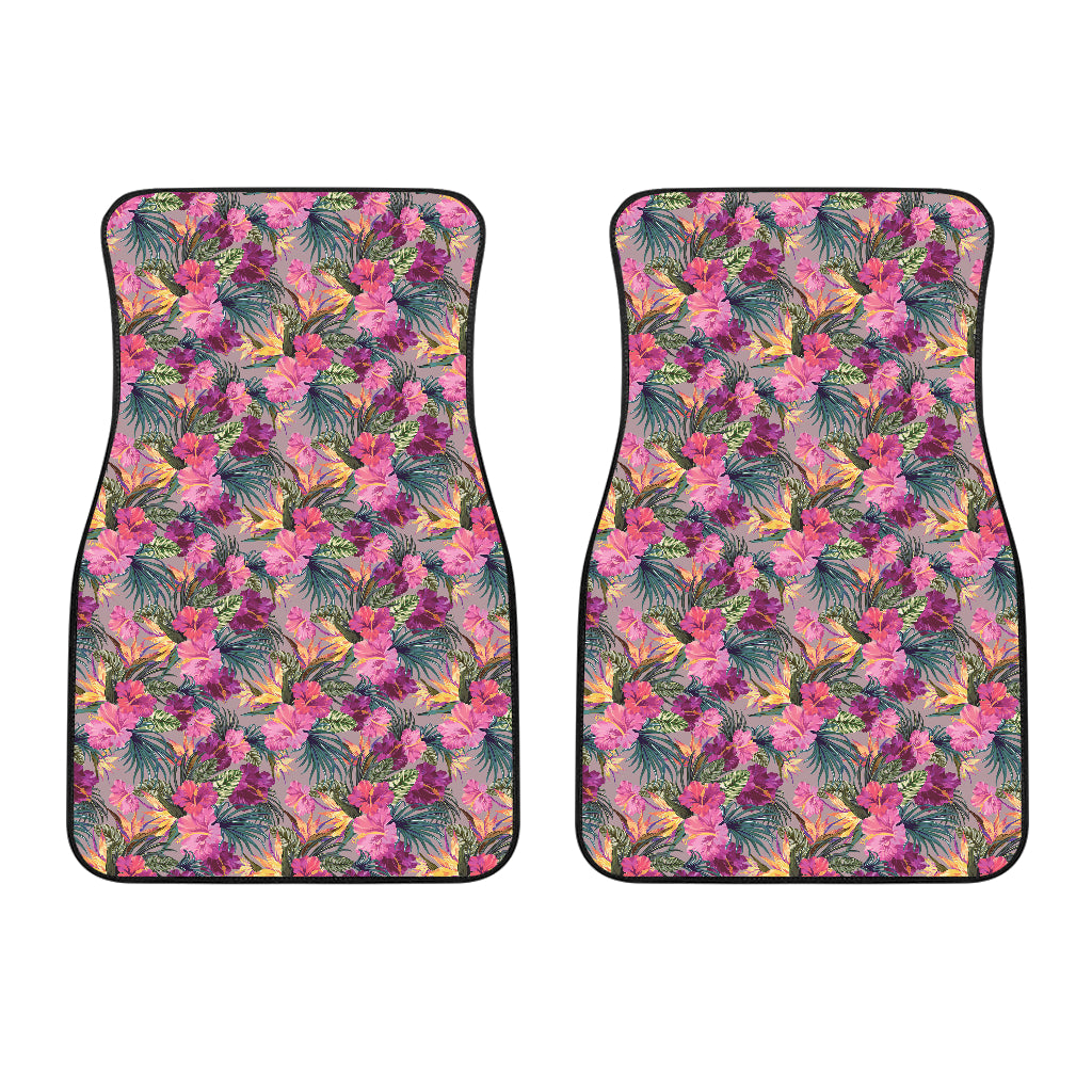 Hibiscus Pattern Print Design 03 Front Car Mats