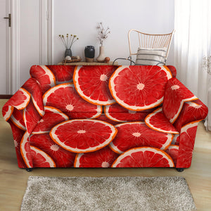 Sliced Grapefruit Pattern Background Loveseat Couch Slipcover