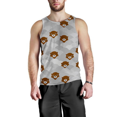 Cute Otter Pattern Men Tank Top