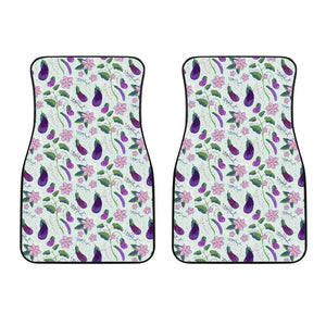 Eggplant Pattern Print Design 03 Front Car Mats