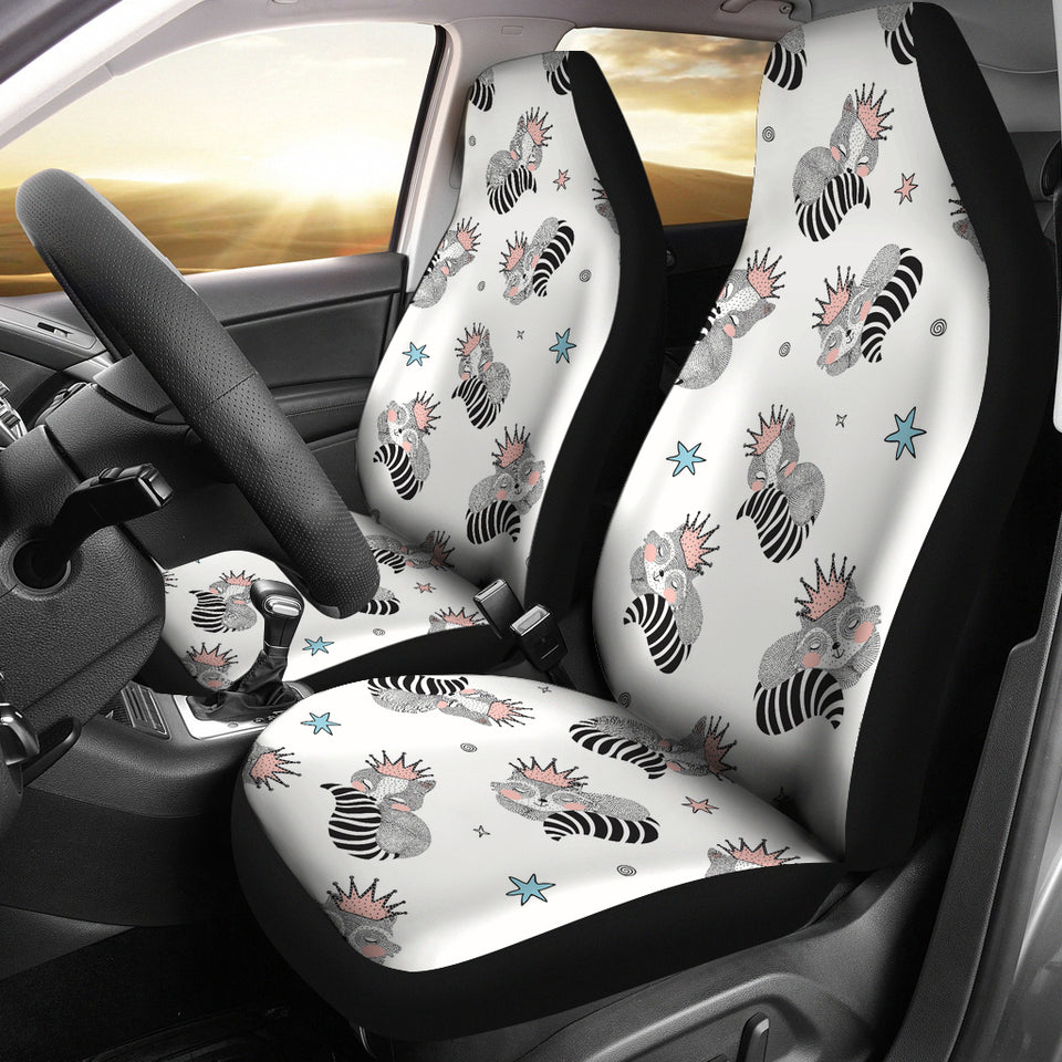 Sleep Raccoon Pattern Universal Fit Car Seat Covers