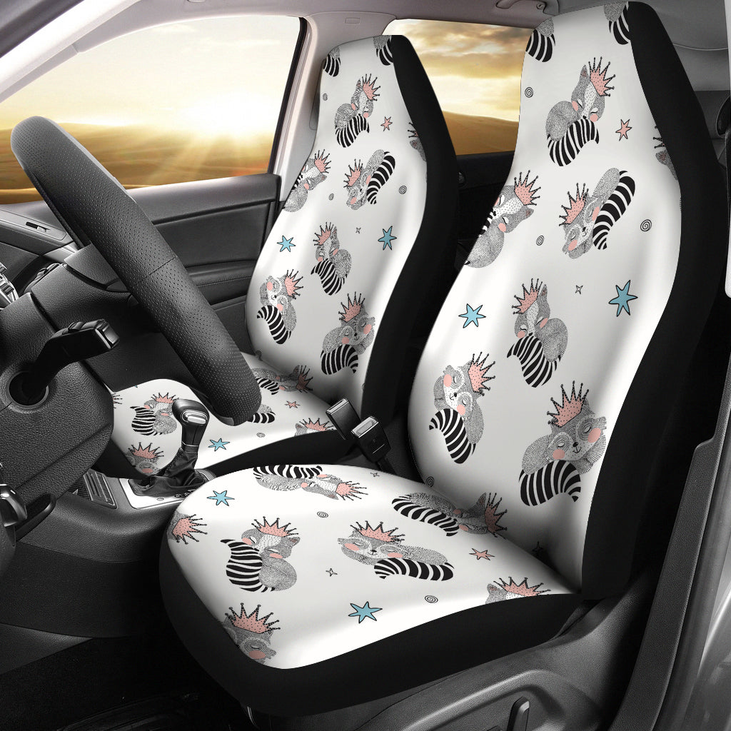 Sleep Raccoon Pattern Universal Fit Car Seat Covers