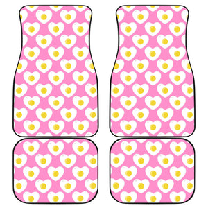 Fried Eggs Pattern Print Design 02 Front and Back Car Mats