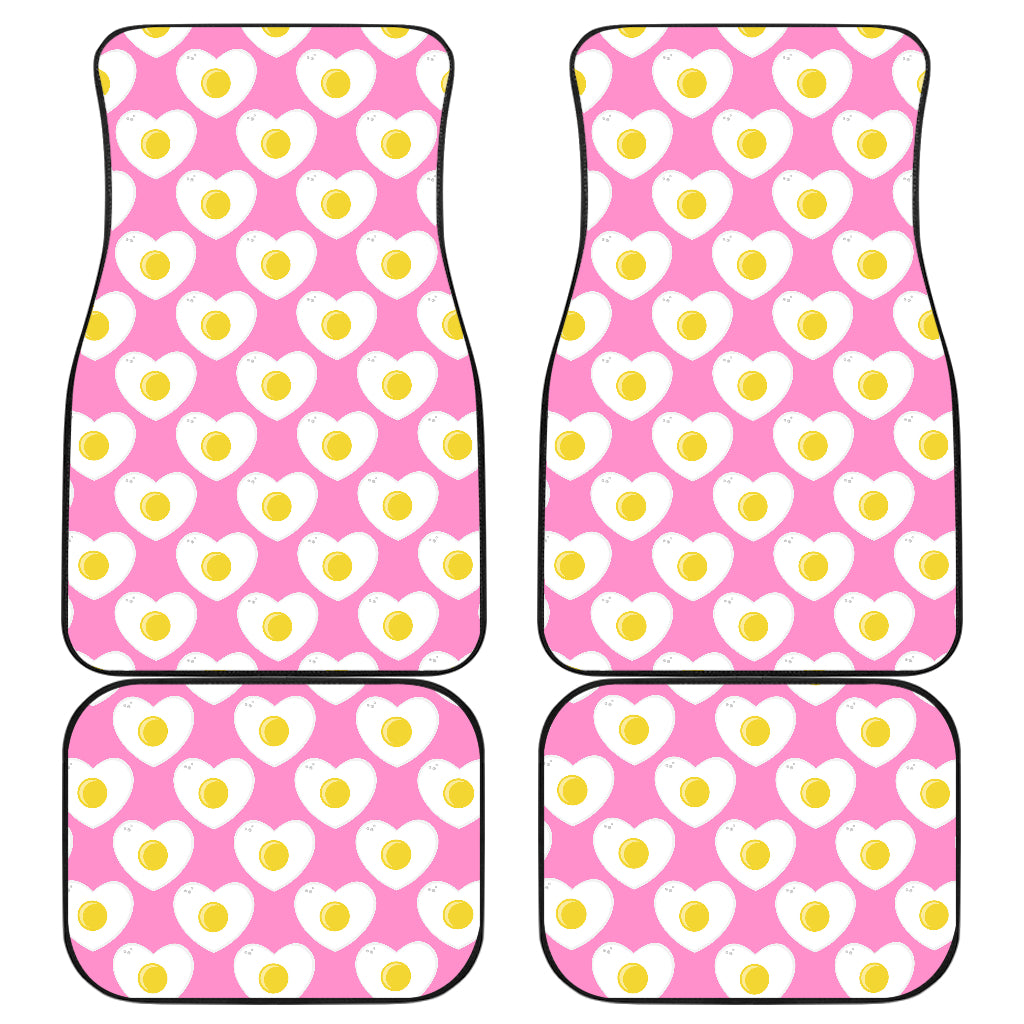 Fried Eggs Pattern Print Design 02 Front and Back Car Mats