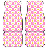 Fried Eggs Pattern Print Design 02 Front and Back Car Mats