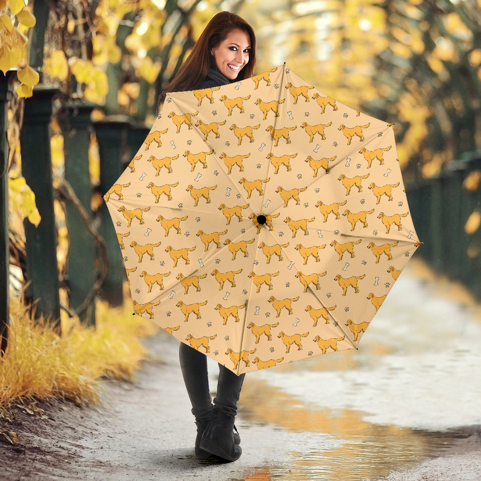 Golden Retriever Pattern Print Design 04 Umbrella