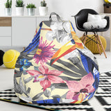 Toucan Leaves Flower Pattern Bean Bag Cover