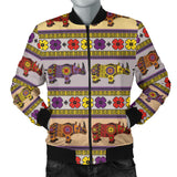 Rhino African Afro Dashiki Adinkra Kente Pattern Men Bomber Jacket