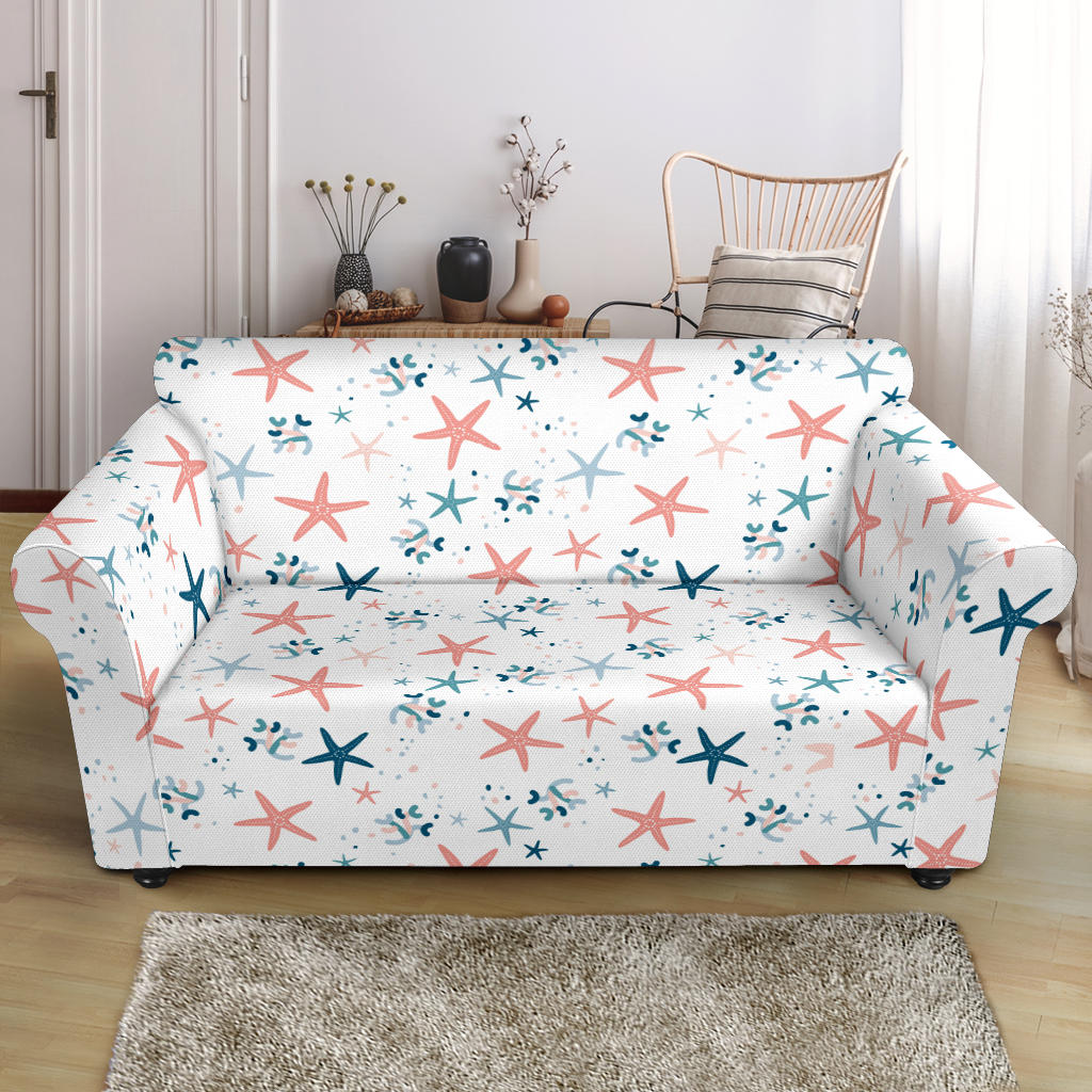 Starfish Pattern Background Loveseat Couch Slipcover