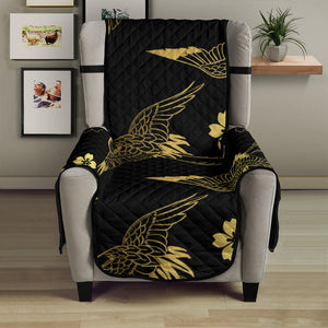 Gold Japanese Theme Pattern Chair Cover Protector