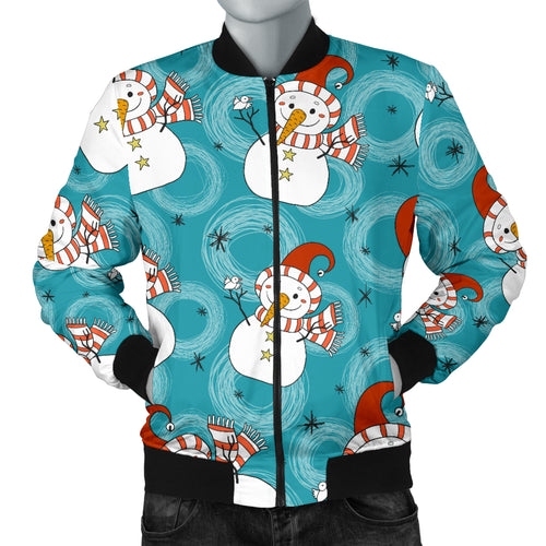 Snowman Chirstmas Pattern Men Bomber Jacket