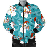 Snowman Chirstmas Pattern Men Bomber Jacket