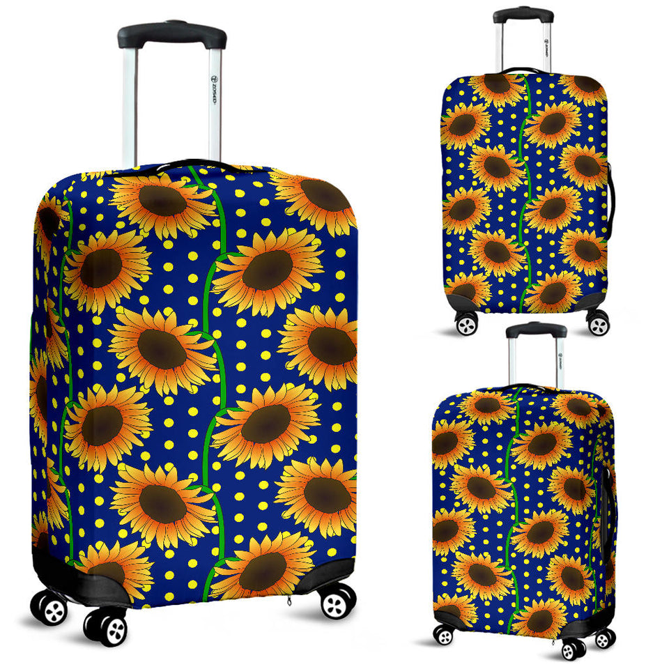 Sunflower Pokka Dot Pattern Luggage Covers