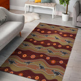 Kangaroo Aboriginal Pattern Area Rug