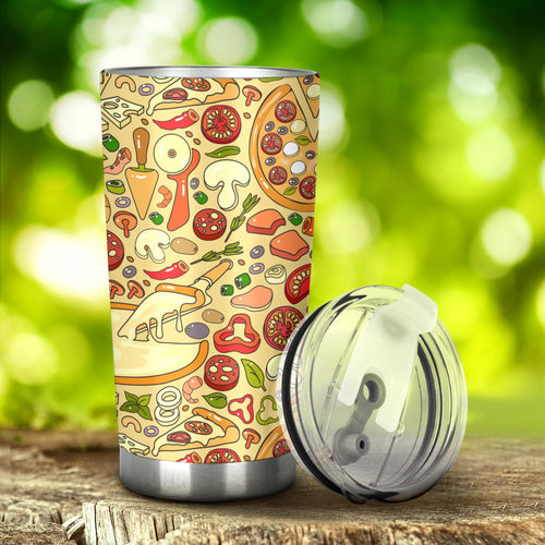 Pizza Pattern Background Tumbler