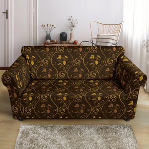 Gold Grape Pattern Loveseat Couch Slipcover