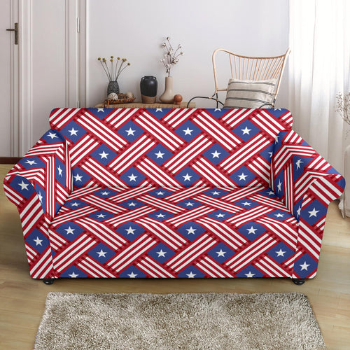 USA Star Stripe Pattern Loveseat Couch Slipcover