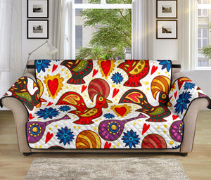 Colorful Rooster Chicken Guitar Pattern Sofa Cover Protector