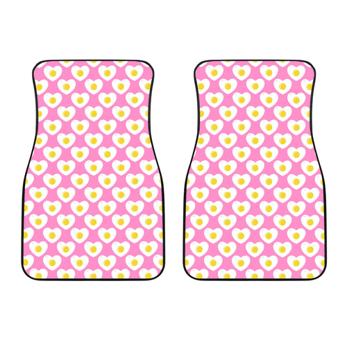 Fried Eggs Pattern Print Design 02 Front Car Mats