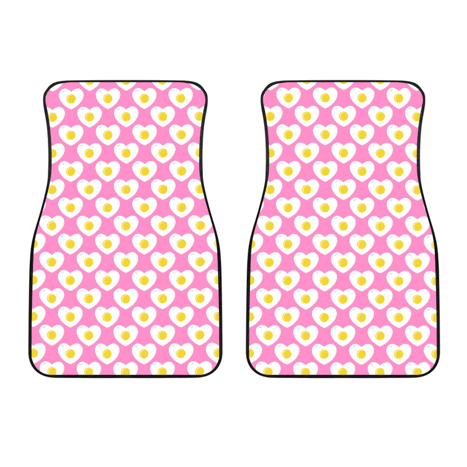 Fried Eggs Pattern Print Design 02 Front Car Mats