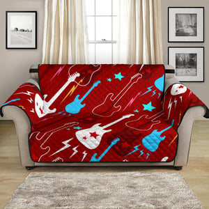 Electical Guitar Red Pattern Loveseat Couch Cover Protector