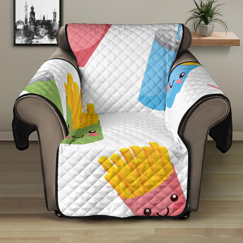 Colorful French Fries Pattern Recliner Cover Protector