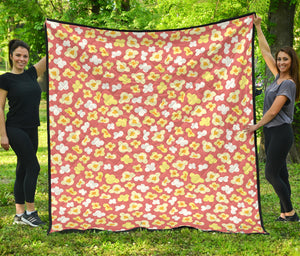 Popcorn Pattern Print Design 01 Premium Quilt