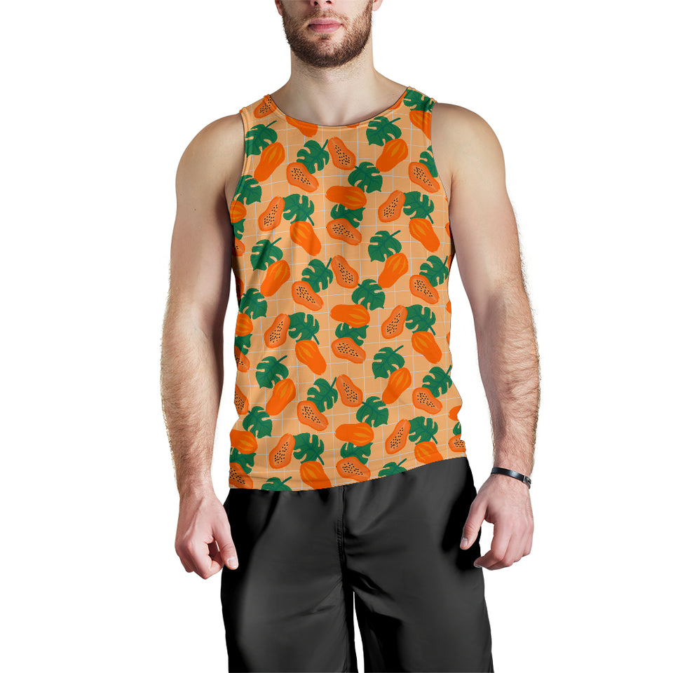 Papaya Leaves Pattern Men Tank Top