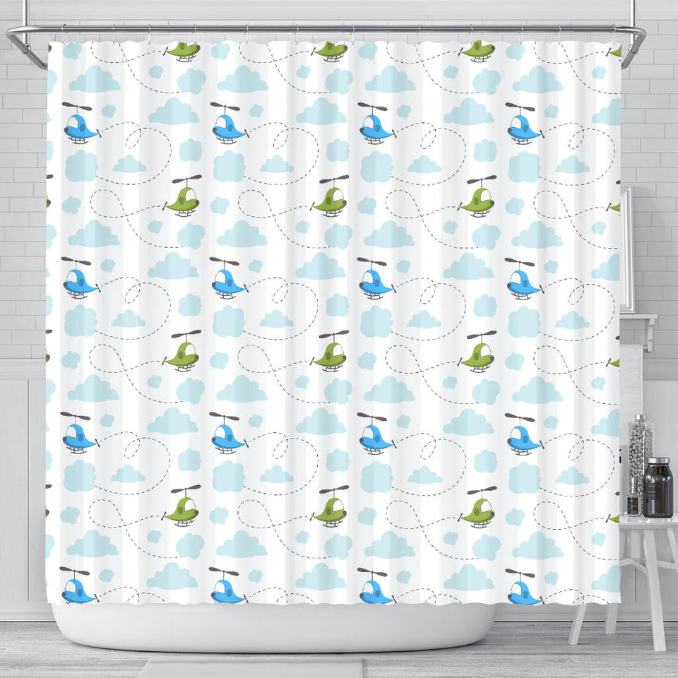 Helicopter Pattern Shower Curtain Fulfilled In US