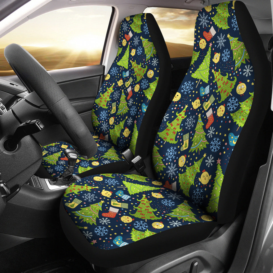 Christmas Tree Snowflake Pattern Universal Fit Car Seat Covers
