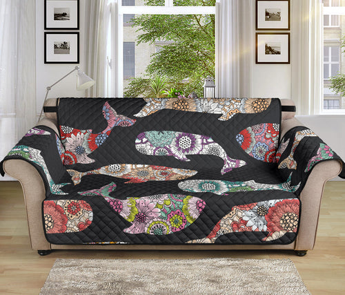 Whale Flower Tribal Pattern Sofa Cover Protector
