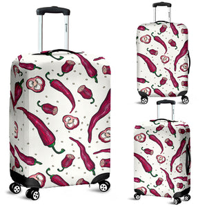 Red Chili Pattern background Luggage Covers
