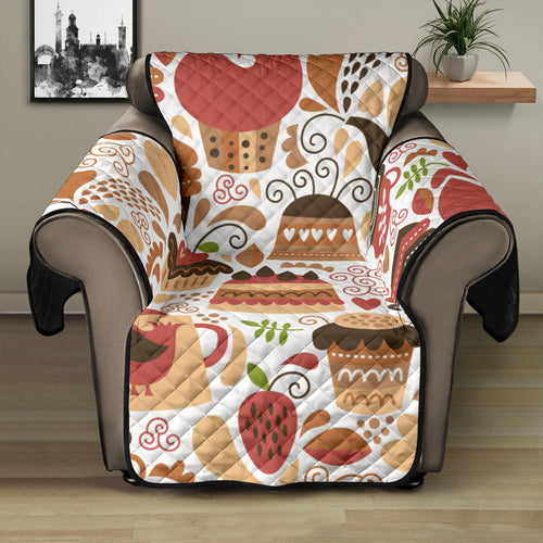 Hand Drawn Cake Pattern Recliner Cover Protector