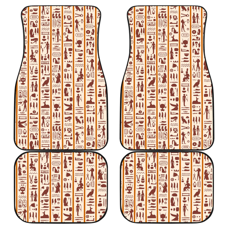 Egypt Hieroglyphics Pattern Print Design 05 Front and Back Car Mats