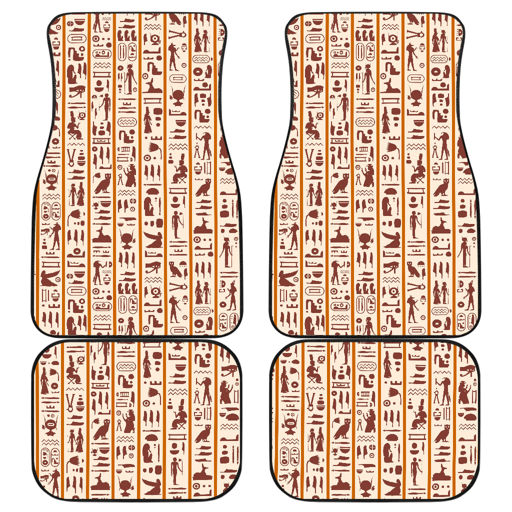 Egypt Hieroglyphics Pattern Print Design 05 Front and Back Car Mats