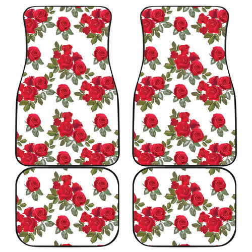 Rose Pattern Print Design 05 Front and Back Car Mats