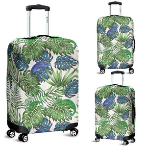 Green Blue Chameleon Lizard Leaves Pattern Luggage Covers