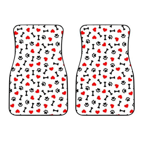 Dog Paws Pattern Print Design 01 Front Car Mats