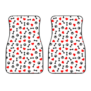 Dog Paws Pattern Print Design 01 Front Car Mats