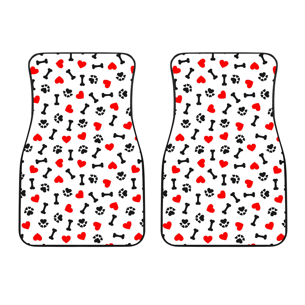 Dog Paws Pattern Print Design 01 Front Car Mats