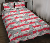 Unicorn Silver Pattern Quilt Bed Set