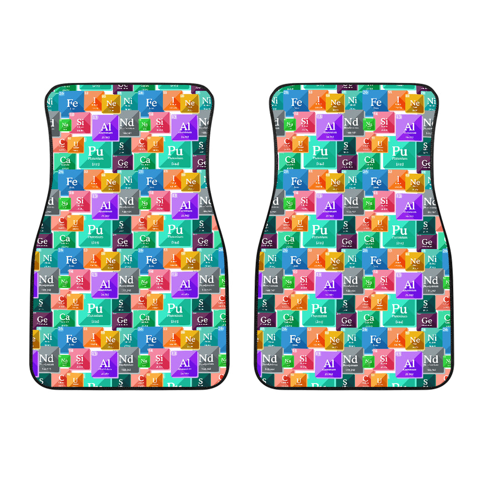 Chemistry Periodic Table Pattern Print Design 05 Front Car Mats