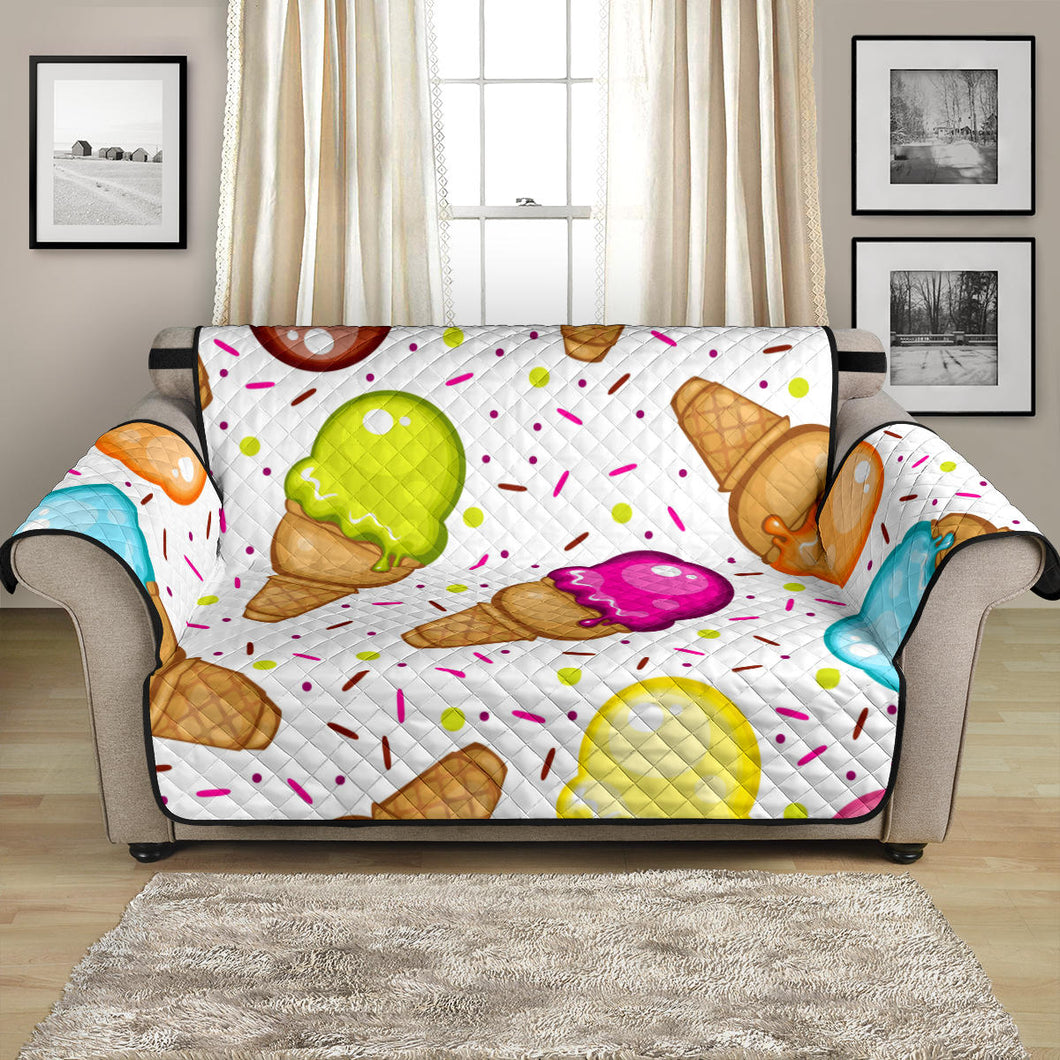 Color Ice Cream Cone Pattern Loveseat Couch Cover Protector