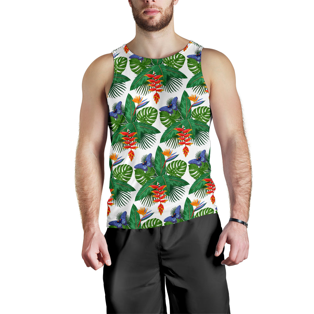 Heliconia Butterfly Leaves Pattern Men Tank Top