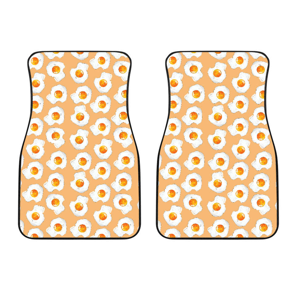 Fried Eggs Pattern Print Design 01 Front Car Mats