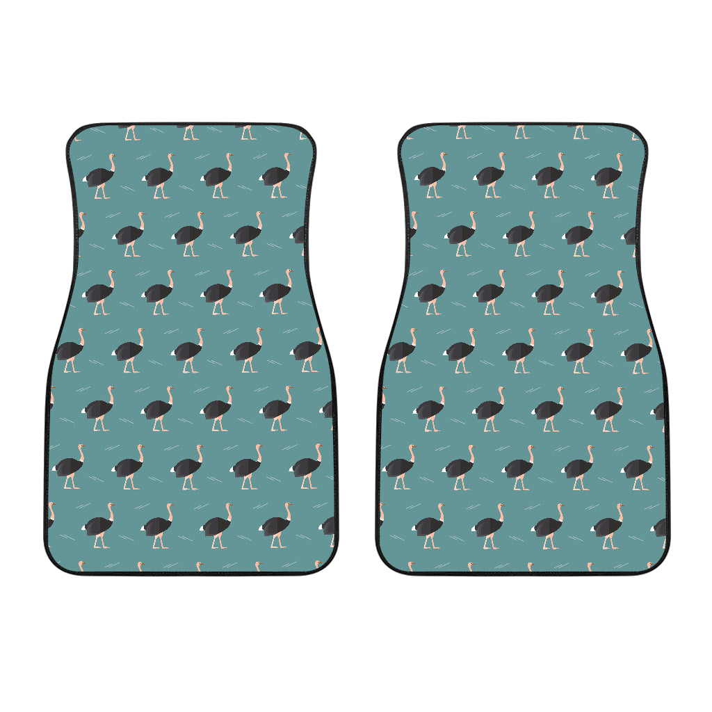 Ostrich Pattern Print Design 01 Front Car Mats