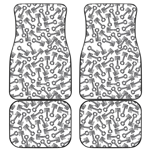 Engine Piston Pattern Print Design 01 Front and Back Car Mats