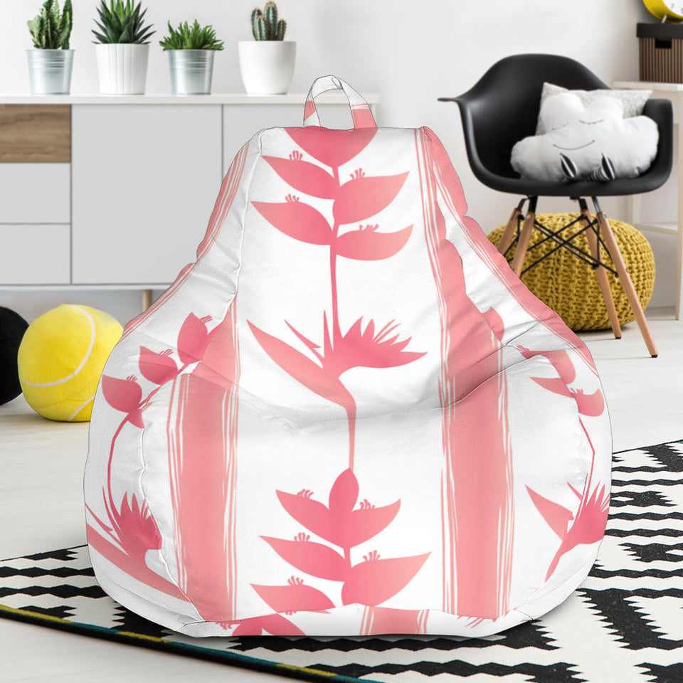 Heliconia Pink White Pattern Bean Bag Cover