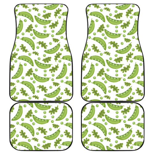 Green Peas Pattern Print Design 02 Front and Back Car Mats